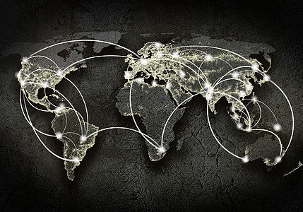 蓝色地球地图全球互动世界连接线的背景图像背景