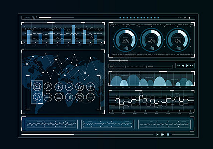 人类用户业务信息图图标的未来主义用户界图片
