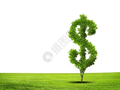 财富绿色植物的形象,形状像美元符号图片