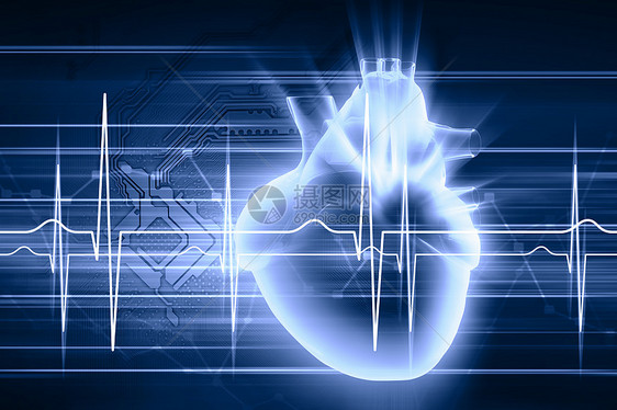 人类的心跳心脏图的虚拟图像图片