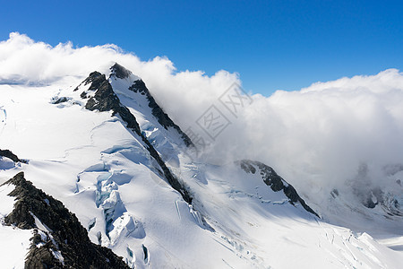 雪山峰山景雪,蓝天清澈图片