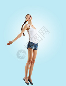 现代风格的舞者摆姿势现代风格的女舞者跳跃摆姿势插图图片