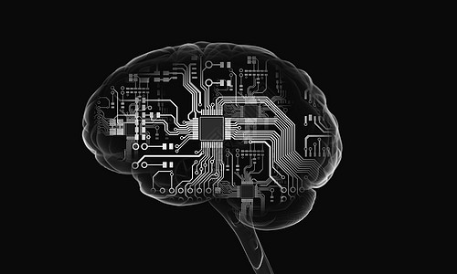 人类的头脑黑暗背景下人脑的科学图像图片