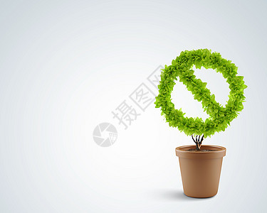 禁止标志盆栽植物的形象,形状像禁止标志图片