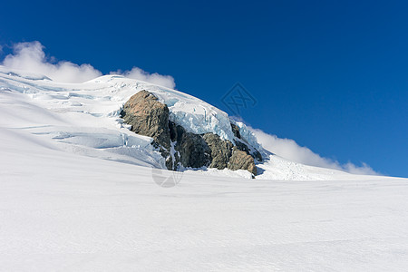 雪山山景雪,蓝天清澈图片