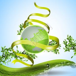 绿色平台地球环境保护标志的形象图片