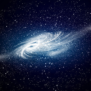 发光星系与黑色恒星的图像背景图片