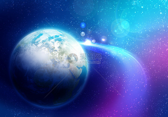 行星卫星地球行星的彩色图像这幅图像的元素由美国宇航局提供的图片