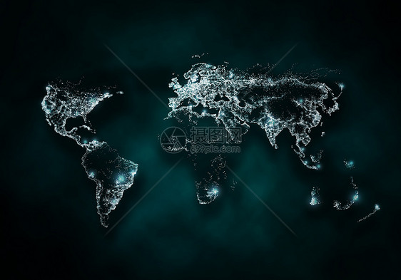 全球互动背景图像与世界连接线图片
