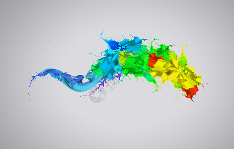 创造力的背景图像与彩色飞溅白色背景图片