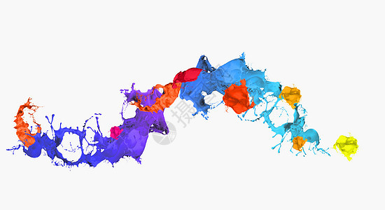 五颜六色的飞溅背景图像与彩色飞溅白色背景图片