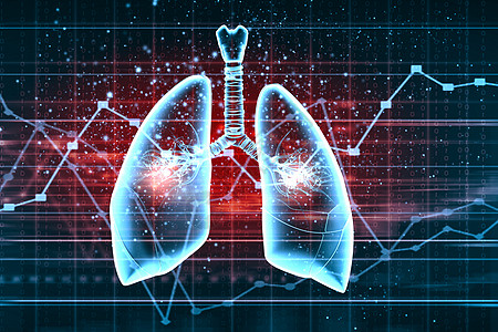 人类肺的示意图彩色背景上同元素的人类肺的示意图拼贴图片