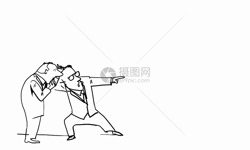 卡通趣的人两个白人背景上趣的男人的漫画高清图片下载 正版图片 摄图网