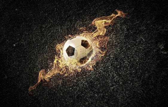 热球足球火焰中的形象图片