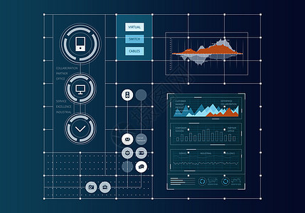 全球网络业务虚拟背景与图表图片