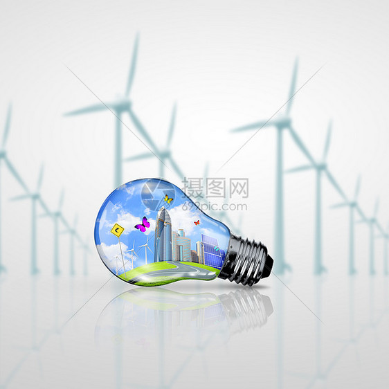 绿色能源符号绿色能源符号,生态,灯泡图片