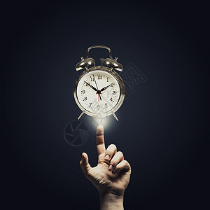 时间流逝人的手指向时钟手表符号图片