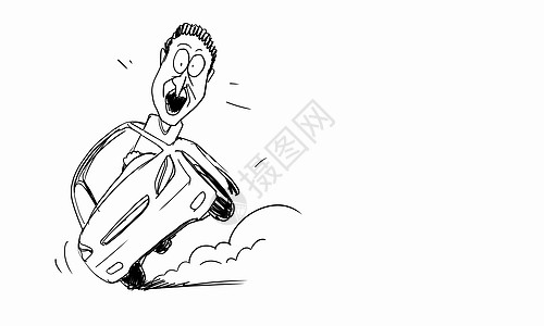 司机 卡通卡通趣的人滑稽男子白色背景下驾驶汽车的漫画背景