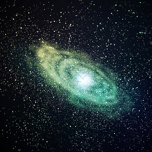 发光星系与黑色恒星的图像图片