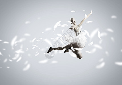 轻盈的感觉轻漂亮的芭蕾舞女跳跳舞图片