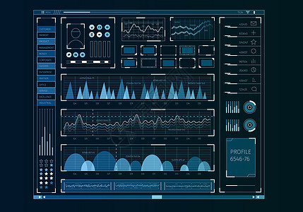 人类用户业务信息图图标的未来主义用户界图片