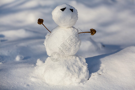 冬天背景下的雪人图片