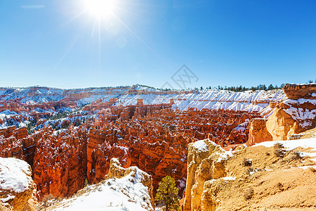 布莱斯峡谷冬季雪图片