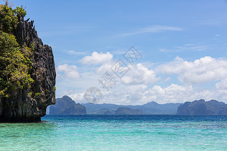 令人惊叹的海景海湾山区岛屿,巴拉望,菲律宾图片