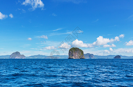 令人惊叹的海景海湾山区岛屿,巴拉望,菲律宾图片