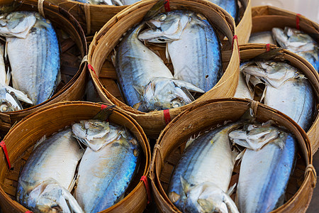新鲜鲭鱼市场上,泰国图片