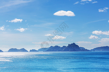 令人惊叹的海景海湾山区岛屿,巴拉望,菲律宾背景图片