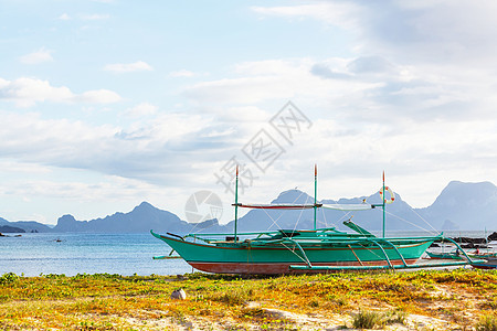 令人惊叹的海景海湾山区岛屿,巴拉望,菲律宾图片