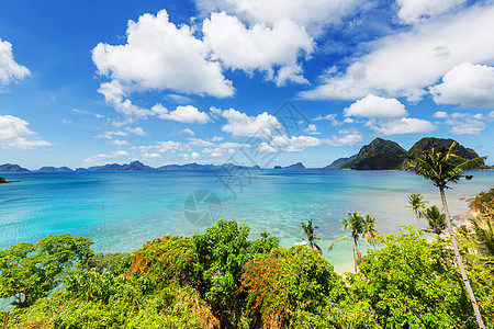 令人惊叹的海景海湾山区岛屿,巴拉望,菲律宾图片