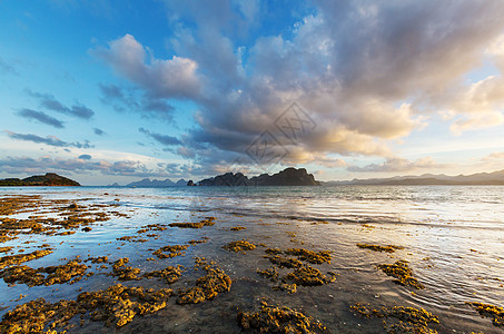 令人惊叹的海景海湾山区岛屿,巴拉望,菲律宾背景图片