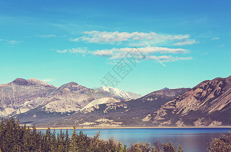 平静的景色加大的山湖旁边,岩石平静的水中反射背景图片