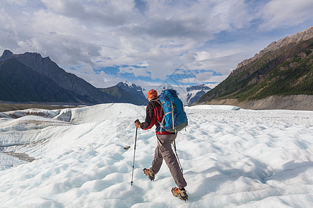 阿拉斯加冰川夏天阿拉斯加徒步旅行背景