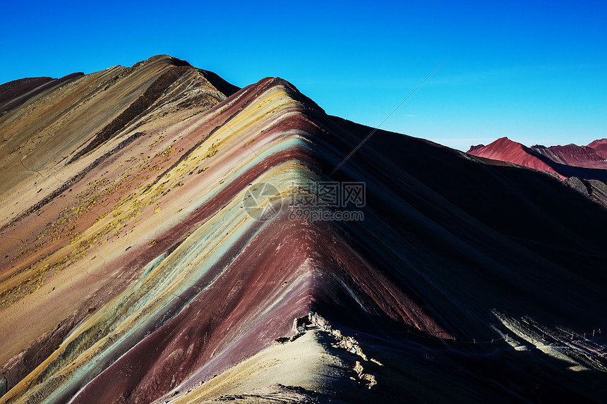 秘鲁库斯科地区维尼昆卡的徒步旅行场景蒙大纳德西特科洛雷斯,彩虹山图片