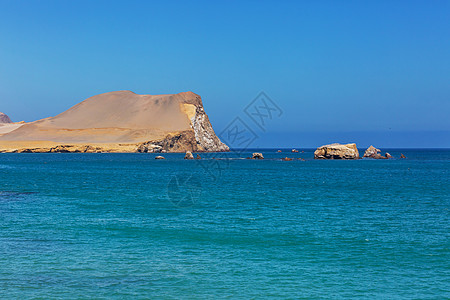 美丽的海岸线景观帕拉卡斯保护区,ICA地区,太平洋海岸秘鲁图片