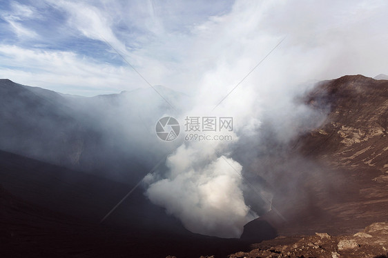 印度尼西亚爪哇的溴火山图片