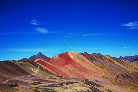 秘鲁库斯科地区维尼昆卡的徒步旅行场景蒙大纳德西特科洛雷斯,彩虹山图片