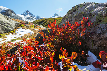 土耳其黑海地区卡卡尔山的秋季季节美丽的山脉景观图片