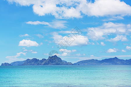 令人惊叹的海景海湾山区岛屿,巴拉望,菲律宾背景图片