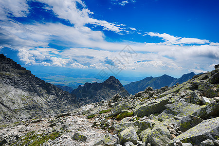 山坡山峰的山脉蓝天景观图片