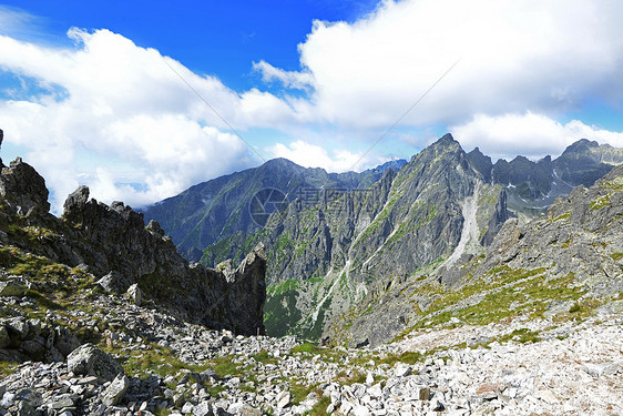 山坡山峰的山脉蓝天景观图片