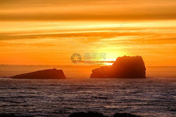 美国太平洋海岸日落景观,大苏尔,加利福尼亚图片