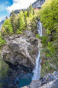 雷钦巴赫瀑布景观瑞士阿尔卑斯山,瑞士图片