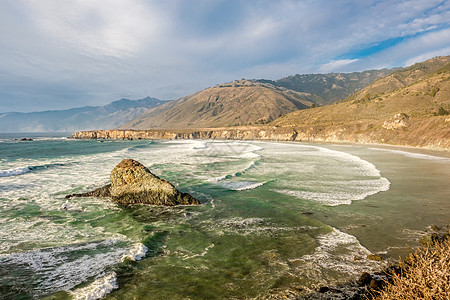 美国太平洋海岸景观,沙元海滩,大苏尔,加利福尼亚图片