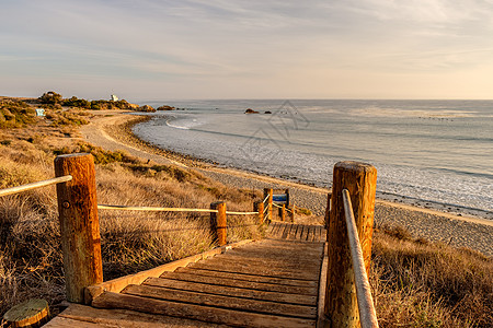 美国太平洋海岸景观,木板路利奥卡里洛州海滩,马里布,加利福尼亚图片