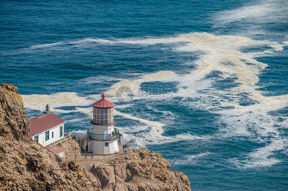 点雷耶斯灯塔太平洋海岸,建于1870,加利福尼亚,美国图片