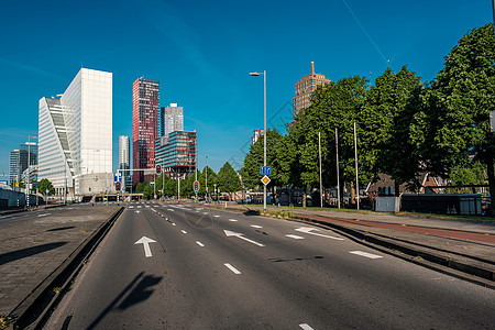 鹿特丹城市景观天际线与空路荷兰荷兰南部图片